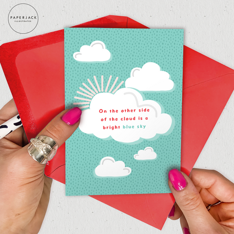 On the other side of the cloud... - greeting card