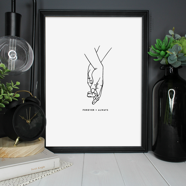 Line art holding hands illustration with quote underneath designed by paperjack illustrates