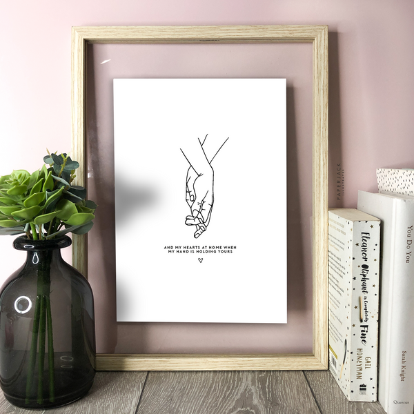Line art holding hands illustration with quote underneath designed by paperjack illustrates