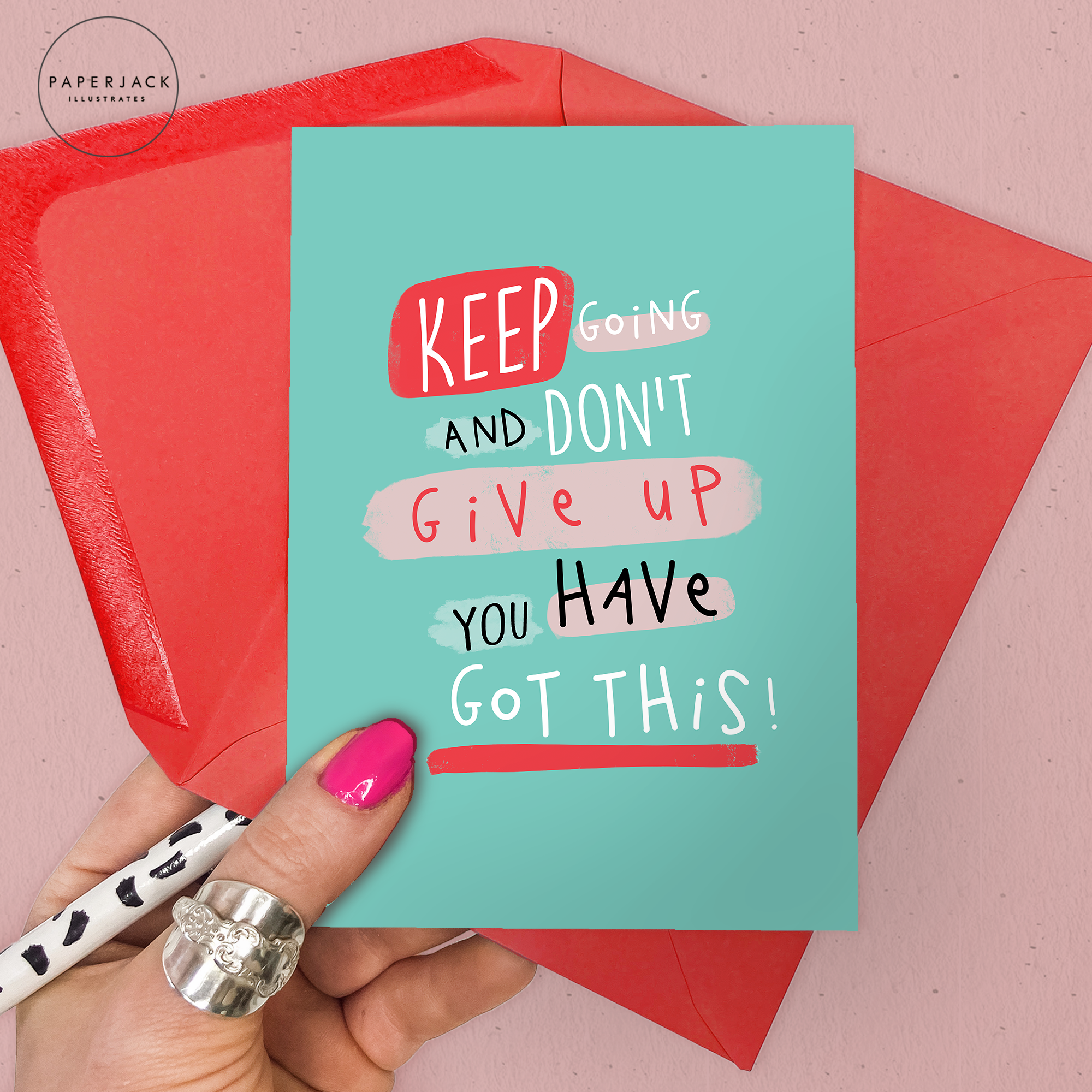 Keep going and don't give up - greeting card