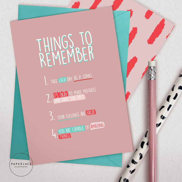 Things to remember - greeting card