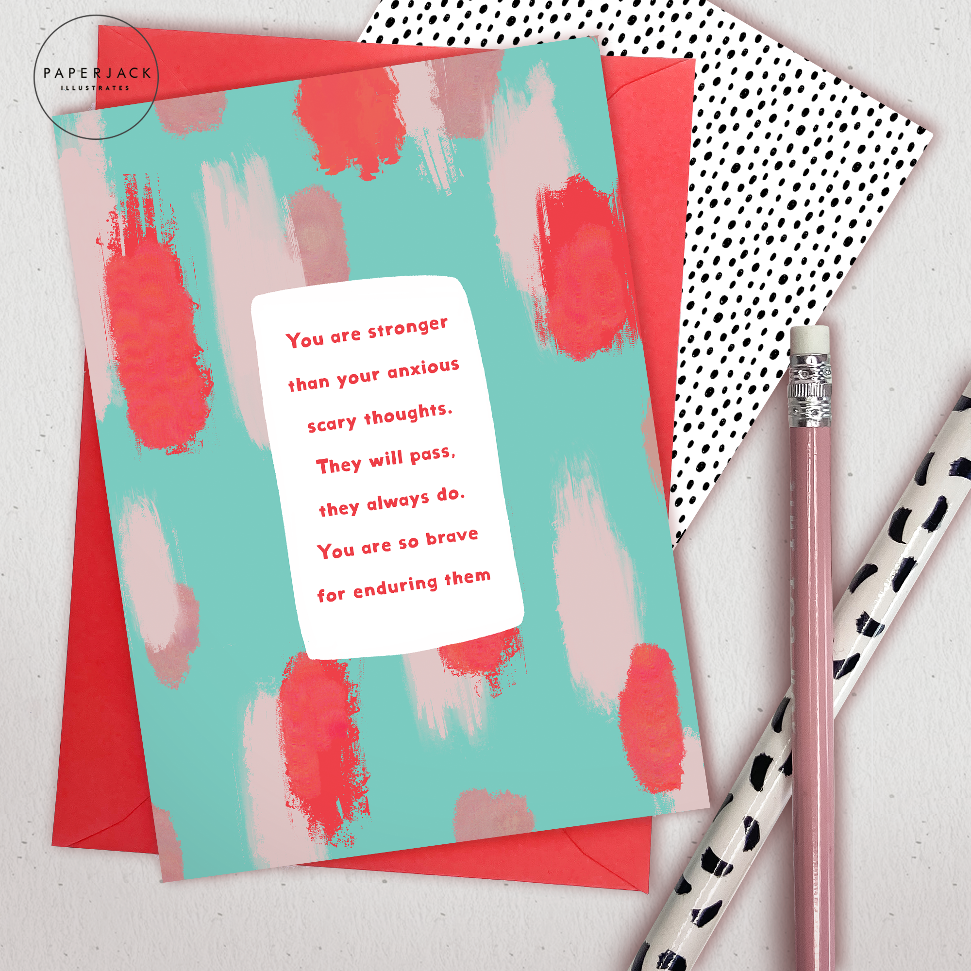 You are stronger than your anxious thoughts - greeting card